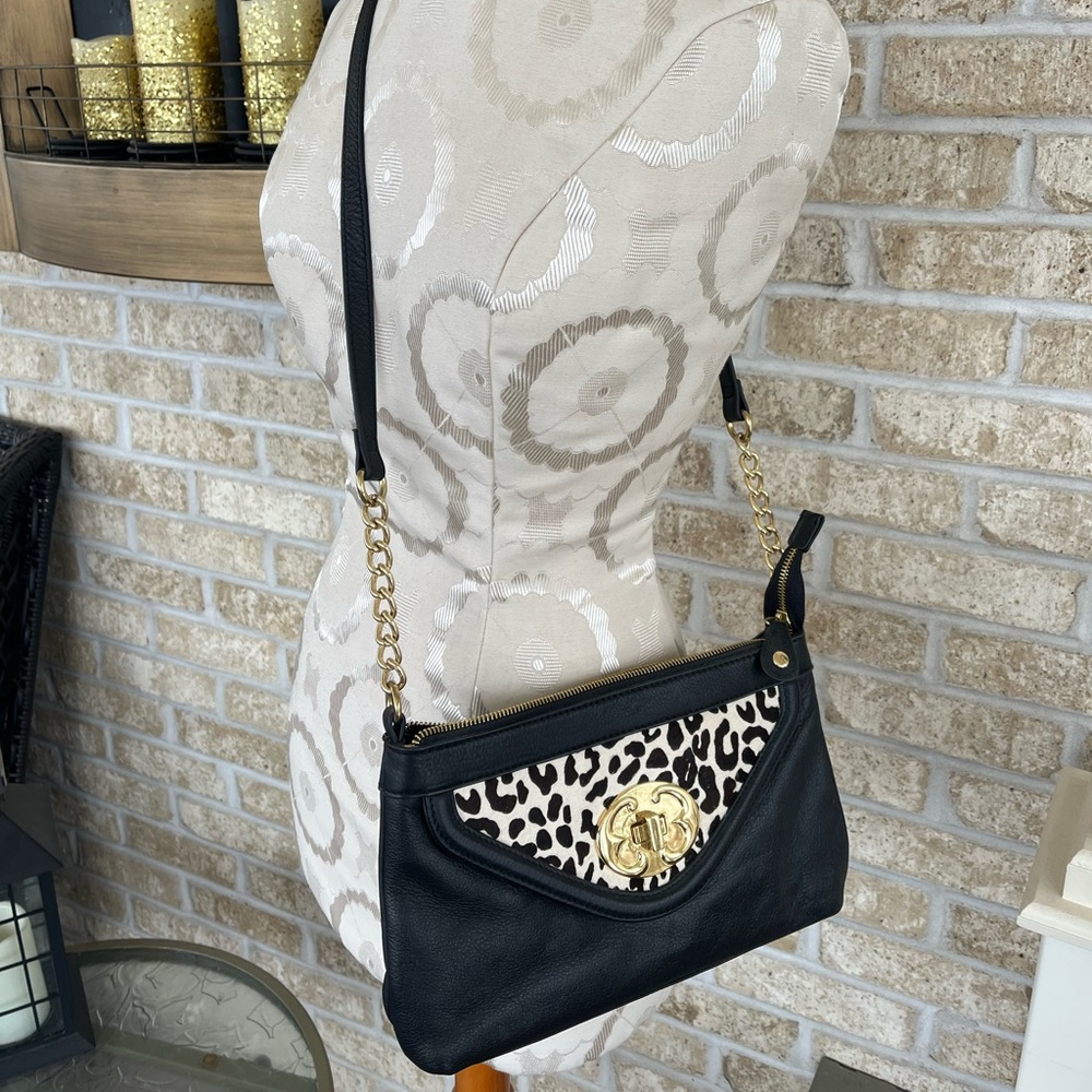 Emma Fox Leopard black and white bag